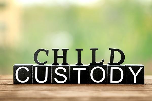 Blocks spelling the words "child custody"