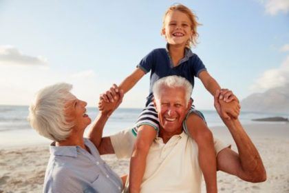 Grandparents with grandchild