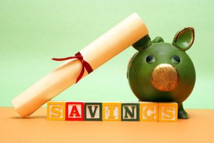 Piggy bank with savings