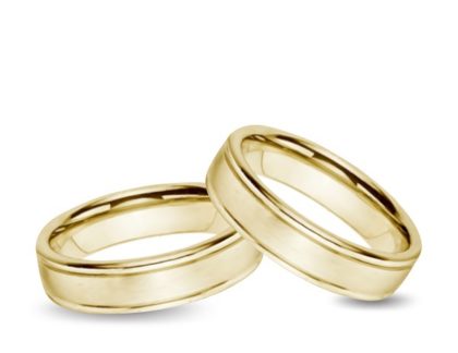 two gold wedding bands