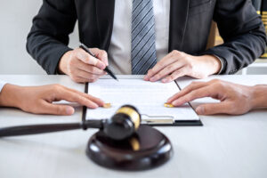 Agreement prepared by laywar for divorce about to be signed