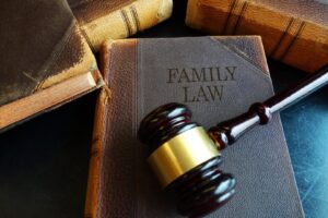 Family Law book with gavel on top