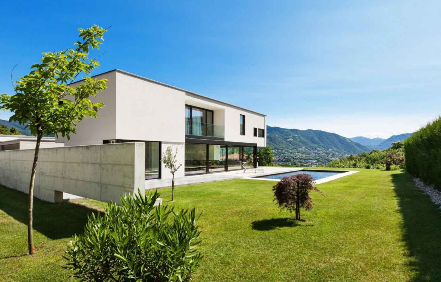 nice home with swimming pool and green yard facing foothills